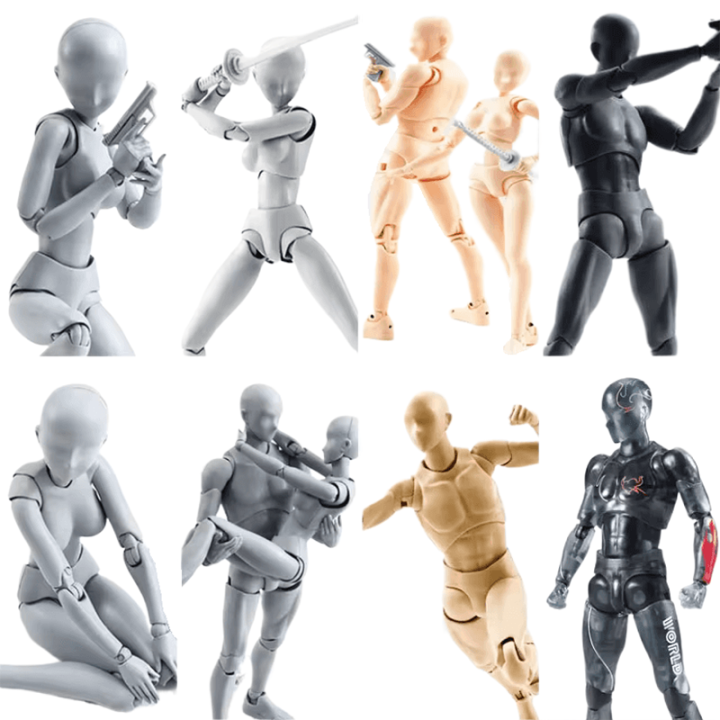 High Quality Body Kun / Body Chan Pose Play Grey Color Ver. Black Orange Pvc Action Figure Collectible Model Toy