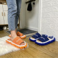 1 Pair Microfiber Cleaning Mop Slippers Washable Floor Cleaning House Mop Shoes Dusting Slippers Dirt Removal Tool Supplies. 
