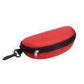 1pc Portable Sunglasses Case Protector Oxford Cloth Hard EVA Zippered Eyeglasses Case with Carabiner Unisex Eyewear Accessories. 