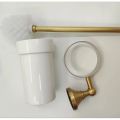 Hardware Retro Bathroom Pendant, White Ceramic Cup, Brass Handle, Toilet Brush Rack, Suitable for Bathroom Decoration. 