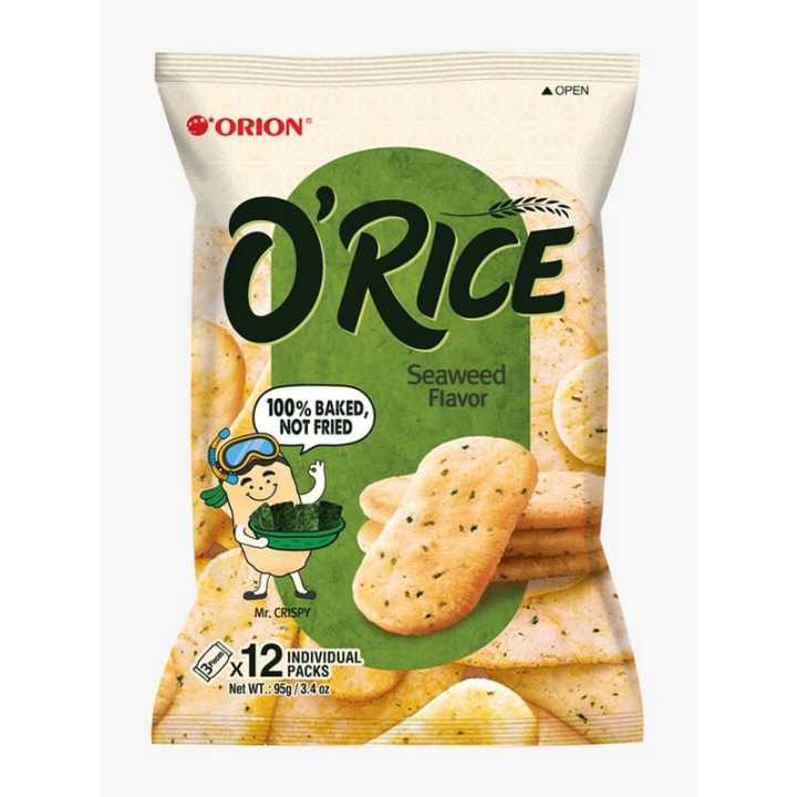 Orion O Rice Cracker-Baked Korean Rice Snack |Seaweed Flavour| Healthy Snack ( 12pcs) 95g