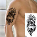 Waterproof Temporary Tattoos for Men Women Animal Lion Tiger Bear Tattoo Stickers Wolf Crown Body Art Arm Fake Tatoo. 