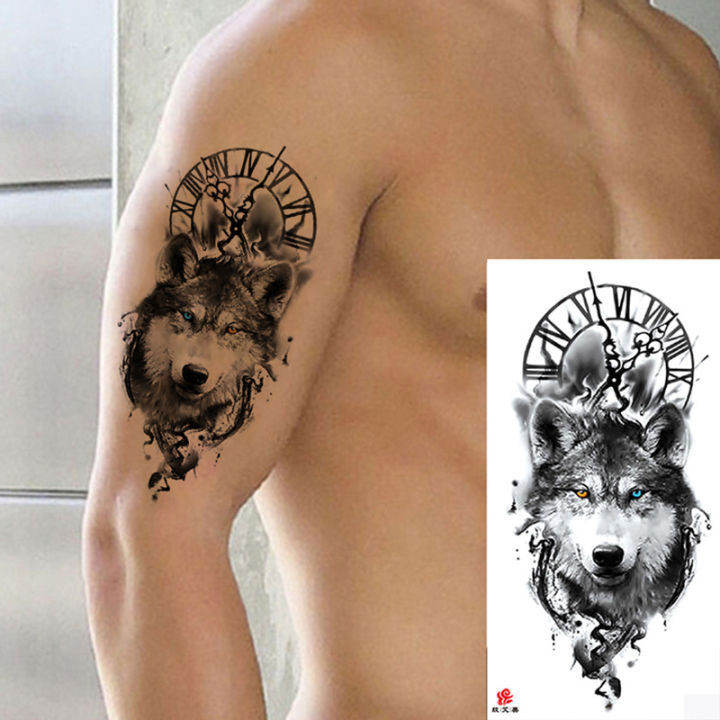 Waterproof%20Temporary%20Tattoos%20for%20Men%20Women%20Animal%20Lion%20Tiger%20Bear%20Tattoo%20Stickers%20Wolf%20Crown%20Body%20Art%20Arm%20Fake%20Tatoo%20-%20Image%203
