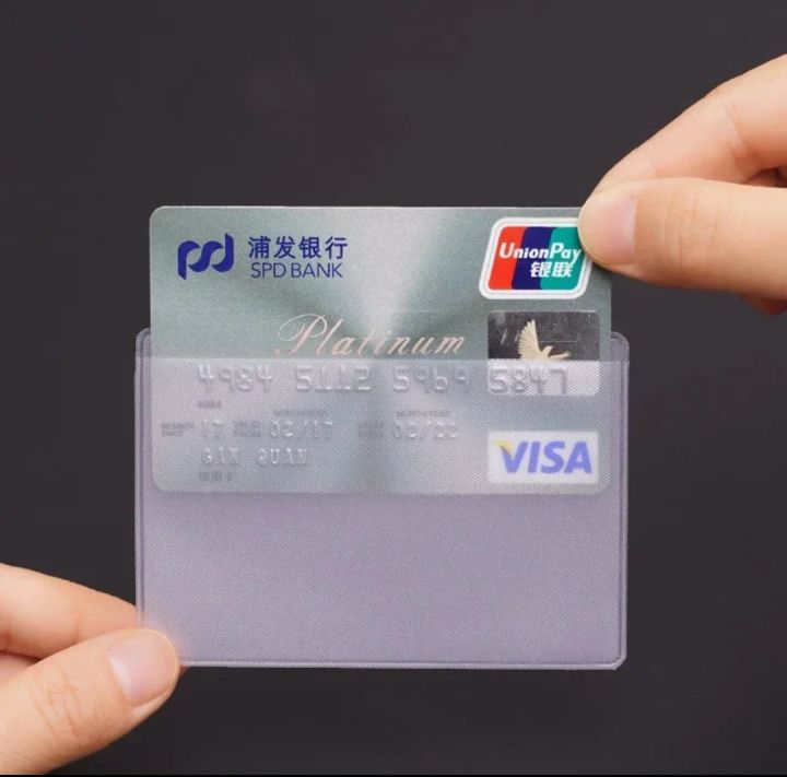 Beige%20closet%205/10/Pcs%20Transparent%20PVC%20Card%20Holder,%20Safe%20from%20Damage/Scratch%20-%20Image%203