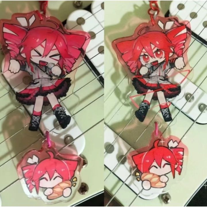 Anime Kasane Teto keychain Cute Cartoon Acrylic Pendant Keychain Backpack Pendant Ornament
