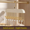 Wooden Sling Hanger Organizer with Multiple Hooks for Underwear Bras Vests Space-Saving Durable Storage Rack Hangers for Clothes. 