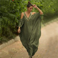 Kaftan Dresses Swimsuit Cover Up Maxi Dress Beach Wear Turkish Cold Shoulder Beach Outifits Summer Vacation. 
