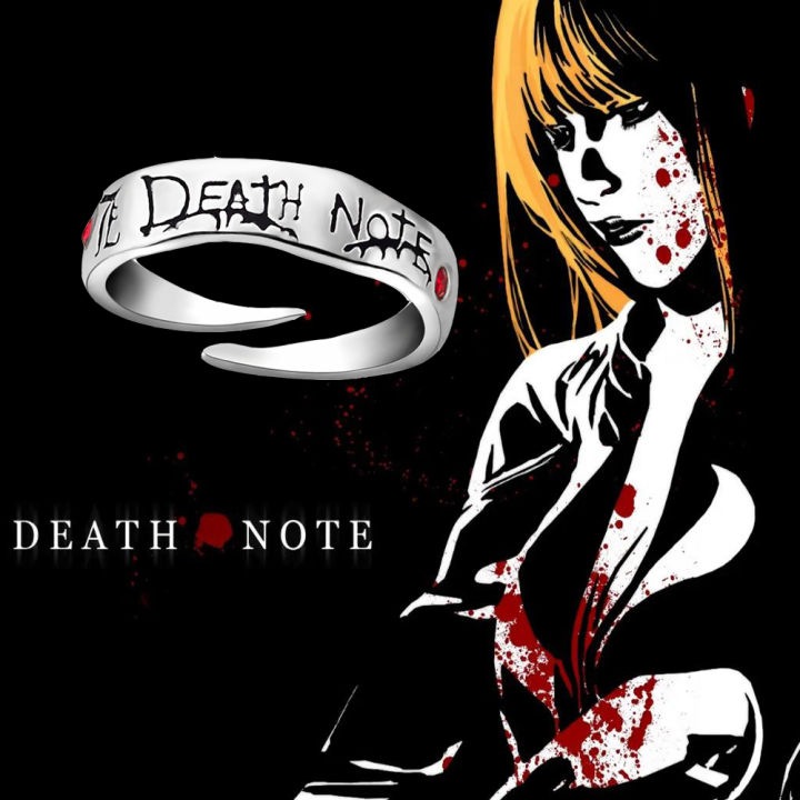 Death Note Anime Ring Yagami Light Alloy Cosplay Prop for Women Men Adjustable Ring Jewelry Accessory
