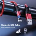 360 Degrees Blind Magnetic round Magnetic Streamer Charging Cable for Android iPhone Typec Magnetic. 