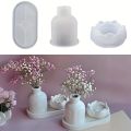 3-piece lotus tray vase resin mold gypsum diy home decoration novice crafts silicone mold production.