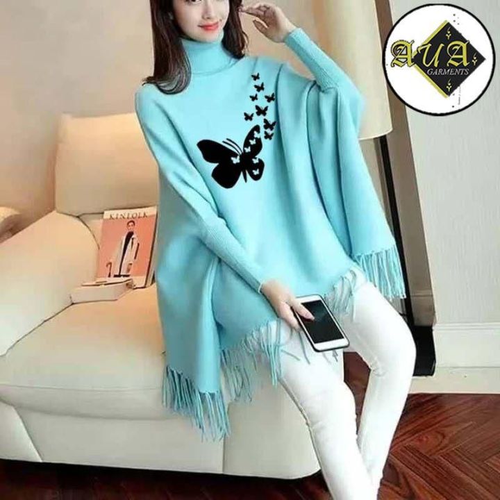 Fleece%20Poncho%20For%20Women%20%7C%20Winter%20Collection%20Woman's%20Printed%20Poncho%20For%20Girls%20%7C%20Winter%20Fashion%20Coffee%20Printed%20Poncho%20Sweater%20Poncho%20Style%20Top/Shirt%20For%20Girls%20-%20Image%204
