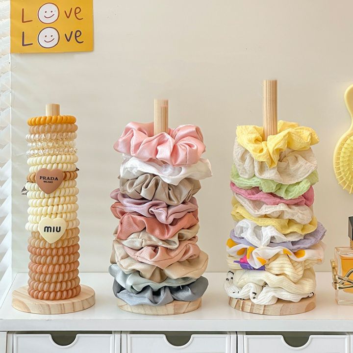 Wooden Hair Band Holder Children  Band Hair Rope Bracelet Storage Rack Display Shelf for Watches Bracelets Scrunchies