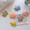 20Pcs 6cm Maple Leaf Flower Embroidery Appliques Handmade DIY Sewing Supplies Patches Headwear Clothing Decoration Whohlesale. 