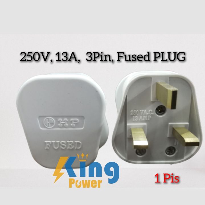 Fused 13A 3 Pin Flat Plug Premium Quality White Connector Cord Adapter Electrical Power Socket