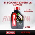0.8 liter Motul 4T scooter expert le 10W-30 semi-synthetic engine oil. 