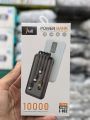J-Cell J-102 10000mAh Power Bank with Built-in 4 Charging Cables LED Display Fast Charging Portable Power Bank. 