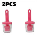 Oil Brush with Bottle High Temperature Resistant Silicone Bottle Brush Set Kitchen Dustproof Household Barbecue Cooking Tools. 
