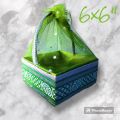 06 inches Gift Basket | 6x6 Empty Basket with Colorful Net and lace Wraps | Handcrafted for Any Event - Anniversary,Nikah, Wedding, Birthday , Mehendi ,Mayoon, Shadi , Party | Premium Quality in 13 Different Colors in 6" little square gift basket | Small. 