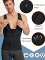 Men's Slimming Tank Top Body Shaper Comfortable Compression Vest With Zipper, Strong Back Support Undershirt Compression Tank Sw. 