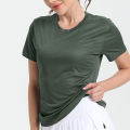 Women's Solid Color Ultralight Quick Dry Sport T-Shirt,Breathable Lightweight ,Running Gym Compression Shirt.