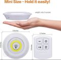 3 Piece Remote Control Tap LED Puck white Lights | Wireless Battery Operated Cabinet Lights with Dimmer & Timer | Easy Install Under Shelf, Kitchen & Closet Lighting. 