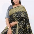 Saree semi katan saree without blouse pice  for women's. 