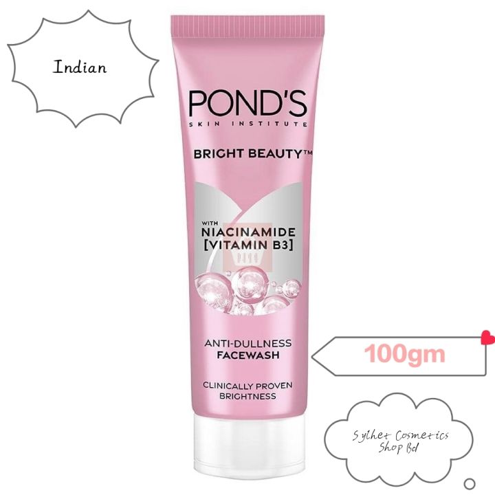 Ponds Bright Beauty Anti-Dullness Face Wash with Niacinamide (Vitamin B3) 100gm Indian