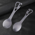 Utility Spork Portable Stainless Fork Spoon Cutlery Multifunctional Bottle Opener Tools Camping Eating Tableware.