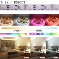 Tuya Zigbee DC12V 5050 RGBCCT LED Strip Lights Kit 1m-5m RGB+W+WW Flexible Dimmable Lights Home Decor APP Control for Alexa. 