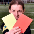 Football Referee and Coach Full Set - with Lanyard Stainless Steel Whistle, Durable PVC Red and Yellow Card Suit. 