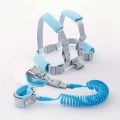 Kids Anti-Lost Leash with Pulling Rope, Anti-Lost Back Pack, Safety Strap with Spring Rope, Blue and Pink Polyester, for. 