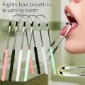 Reusable Stainless Steel  Tongue Scraper Cleaners Reusable Oral Health Cleaning Brush , Prevent Cloudy Mouth, Suitable For Adult. 