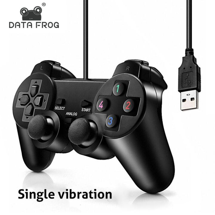 Data Frog Wired Gamepad for PS2 Controller for PS2 Joystick for Playstation 2 Vibration Shock Joypad Wired USB PC Control