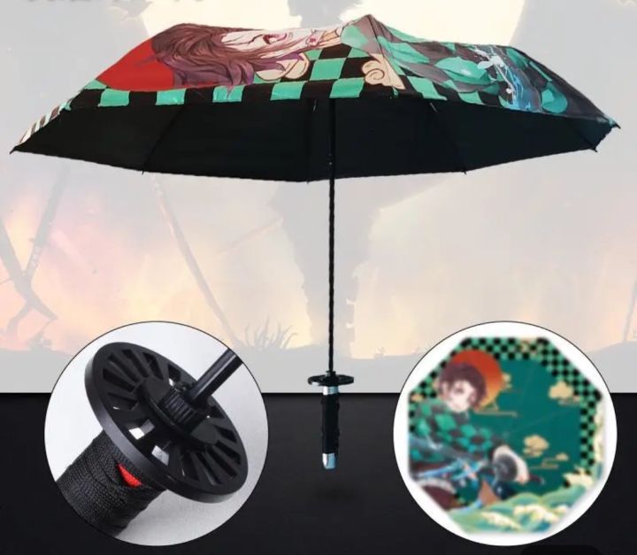 Anime Umbrella / Tanjiro Katana Design Folding Umbrella/ Demon Slayer