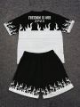 2026 Summer New Men's Suit - Street Casual Fashion Comfortable Soft Breathable Lightweight 3D Angel Pattern Print.
