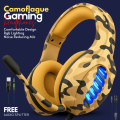 Premium Gaming Headphones with Noise Cancelling Microphone ~ Camouflage Headset with Stereo Sound for Mobile, PC, Laptop, Computer, PlayStation4, Xbox ~ Noise Reducing PS4 Headphone with Mic - 3.5mm Wire ~ By FunBug. 