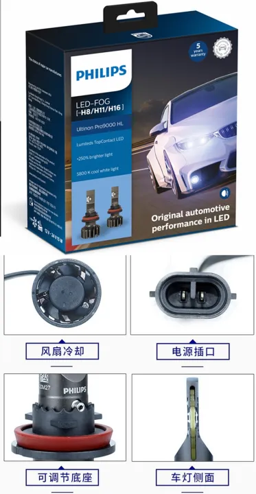 Philips%20Ultinon%20Pro9000%20H1%20H4%20H7%20LED%20H11%20%20HB3%20HB4%20HIR2%20Car%20Headlight%209005%209006%209012%205800K%20White%20250%25%20Bright%20LED%20Auto%20Lamps%20-%20Image%207