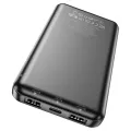 Hoco J100 High-Ranking 10000mAh Power Bank – Dual USB Output, Type-C & Micro-USB Input – Black.
