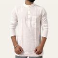 Summer Comfortable White Fine Cotton Kurta For Men. 