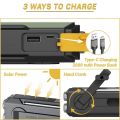 Weather Radio Emergency Multifunctional Radio FM AM WB Hand Crank Solar USB Charging 2000mAh Power Bank LED Flashlight Torch. 