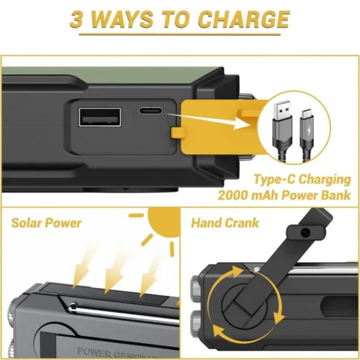 Weather%20Radio%20Emergency%20Multifunctional%20Radio%20FM%20AM%20WB%20Hand%20Crank%20Solar%20USB%20Charging%202000mAh%20Power%20Bank%20LED%20Flashlight%20Torch%20-%20Image%204