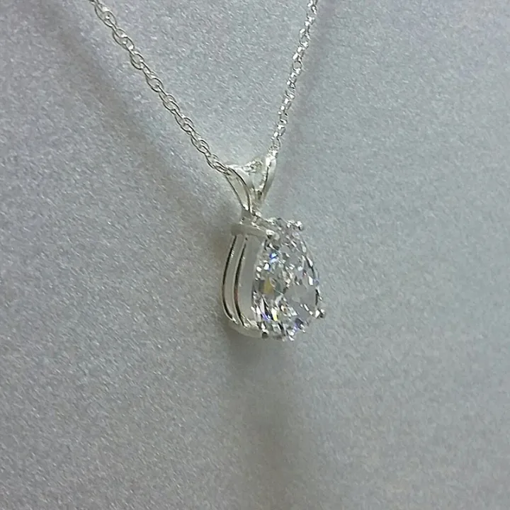 Huitan%20Water%20Drop%20Cubic%20Zirconia%20Crystal%20Women's%20Necklace%20Simple%20and%20Elegant%20Female%20Accessories%20%20Wedding%20Jewelry%202021%20Trendy%20-%20Image%202
