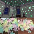 Pack of 100 - 3D Stars Glow In The Dark Wall Stickers Luminous Fluorescent Wall Stickers For Kids Baby Room Bedroom Ceiling Home. 