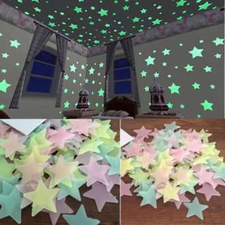 Pack%20of%20100%20-%203D%20Stars%20Glow%20In%20The%20Dark%20Wall%20Stickers%20Luminous%20Fluorescent%20Wall%20Stickers%20For%20Kids%20Baby%20Room%20Bedroom%20Ceiling%20Home%20-%20Image%202