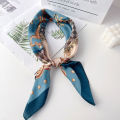 70x70cm Fashionable Korean Style Silk Square Scarf Satin Print Hairband Necktie Hair Accessory Headscarf Versatile Wrap Scarf. 