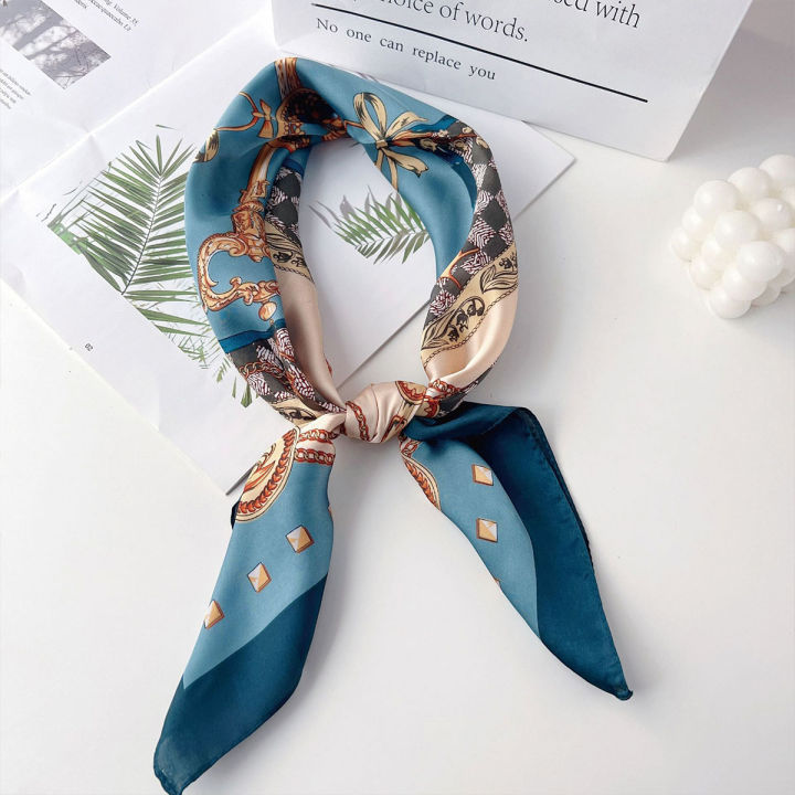 70x70cm%20Fashionable%20Korean%20Style%20Silk%20Square%20Scarf%20Satin%20Print%20Hairband%20Necktie%20Hair%20Accessory%20Headscarf%20Versatile%20Wrap%20Scarf%20-%20Image%202