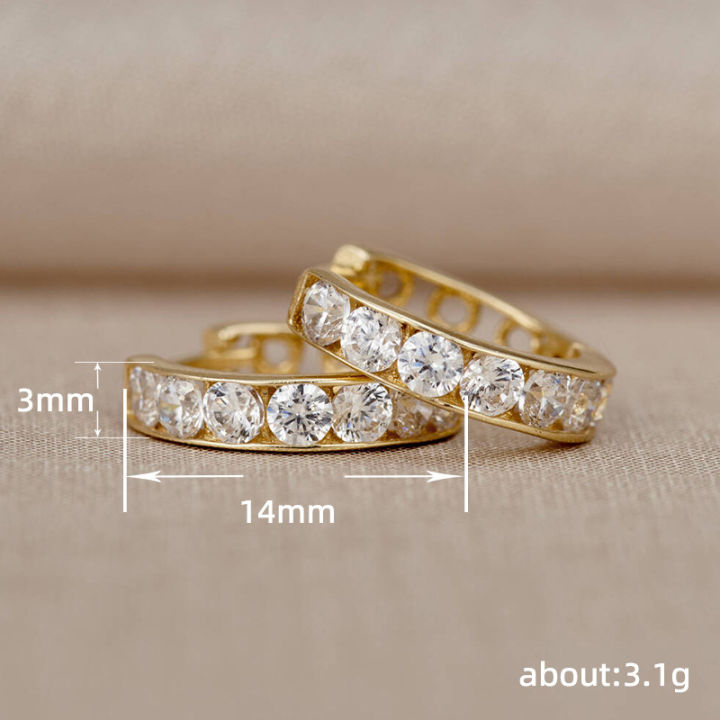 Huitan%20Bright%20Zirconia%20Hoop%20Earrings%20Lady%20Daily%20Wearable%20Accessories%20with%20Fashion%20Hollow-out%20Design%20Trendy%20Gold%20Color%20Jewelry%20-%20Image%206