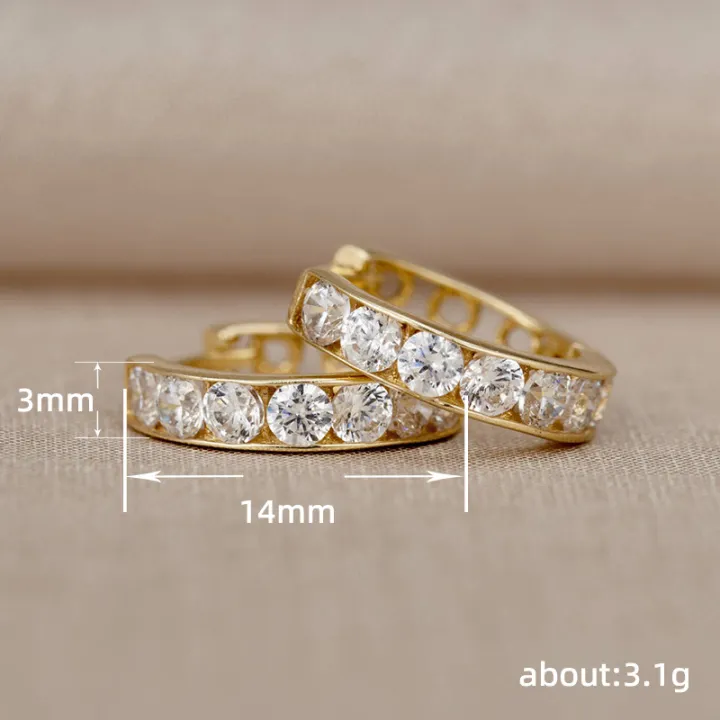 Huitan%20Bright%20Zirconia%20Hoop%20Earrings%20Lady%20Daily%20Wearable%20Accessories%20with%20Fashion%20Hollow-out%20Design%20Trendy%20Gold%20Color%20Jewelry%20-%20Image%206