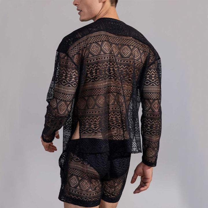 Long-Sleeved%20Shirt%20Casual%20Shorts%20Fashionable%20Men's%20Suit%20with%20Summer%20Suit%20Sportswear%20-%20Image%203