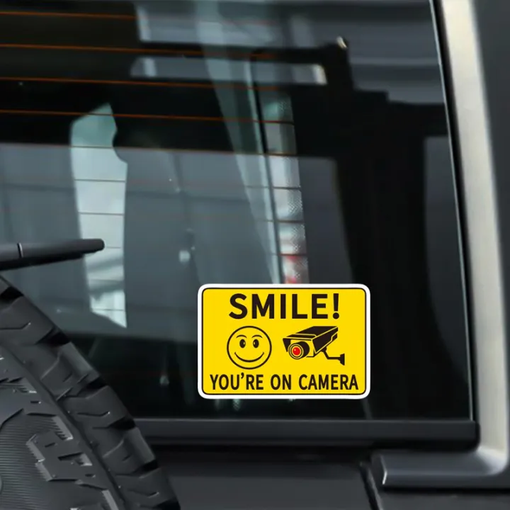 1Piece%20Smile%20You're%20in%20Front%20of%20The%20Camera%20Self-Adhesive%20Security%20Alert%20Sticker%20for%20Home%20and%20Business%20CCTV%20Cameras%20Watertight%20-%20Image%203